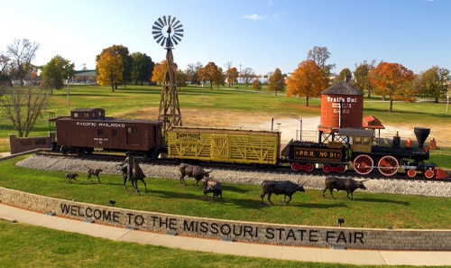 The train on the Missouri State Fair grounds